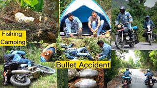 Omg 😱 Royal Enfield Accident / how to survive in jungle /Camping / Fishing / THAPA’S vlog