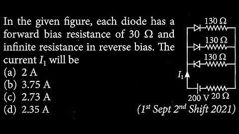 In the given figure, each diode has a forward bias resistance of 30 Ω and infinite  SM DTS 10 Q7