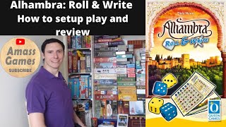 Alhambra: Roll & Write board game - how to setup play and review with solo playthrough * AmassGames*