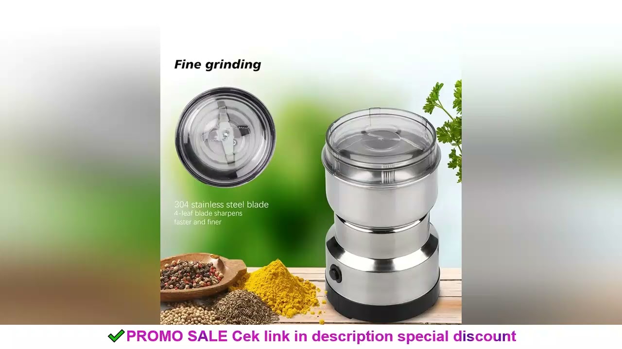 Multipurpose Electric Coffee Bean Grinder, Stainless Steel Milling Machine for Seeds, Spices, Nuts,