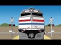 踏切とアメリカの列車　animated railroad crossing in US ｜踏切アニメ
