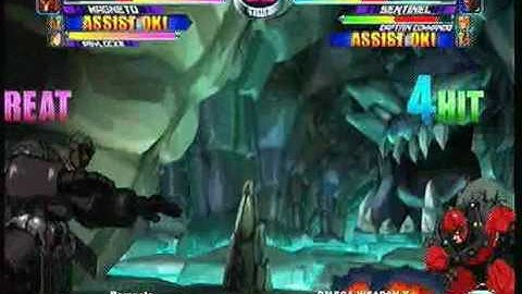 MvC2 Online (360): Brett (MSP) vs Omega Weapon X (Storm/Sent/Cap) 3 .:5.12.10:.