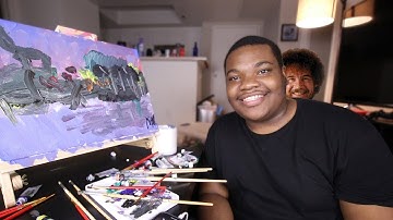 I follow a Bob Ross painting tutorial with only audio