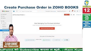 12 Create Purchase Order in ZOHO BOOKS ZOHO learn tutorial