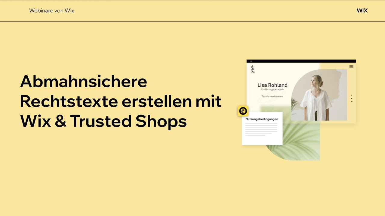 Abmahnsichere Rechtstexte erstellen mit Wix & Trusted Shops | Webinare von Wix | Wix.com