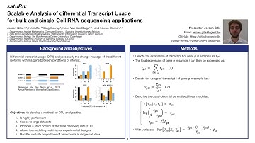 satuRn: Scalable differential transcript usage analyses - Jeroen Gilis