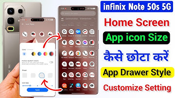 Infinix Note 50s App icon Size Chhota Kaise Kare | infinix Note 50s App icon Style Customize Setting