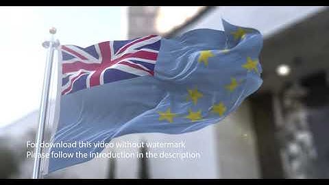 Tuvalu flag with 3d effect blowing in the wind 3D Flag V2 long