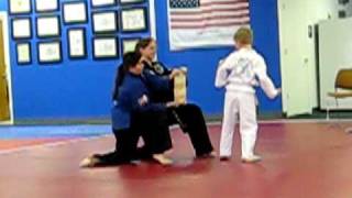 MVI 1631 - Sam Black Belt Test - Sam Breaks Board!