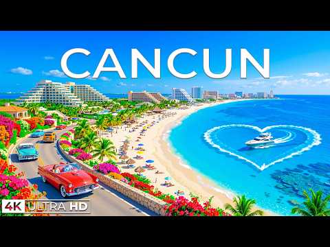 Cancun 4K 🇲🇽 White-Sand Beaches, Turquoise Waters & Scenic Caribbean Views