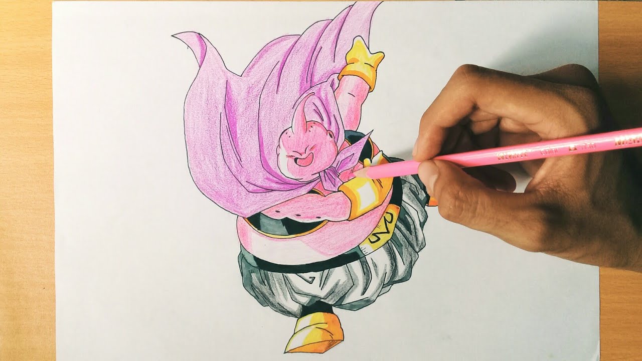 Majin Buu, Dragon Ball Z  Dragon ball painting, Dragon ball