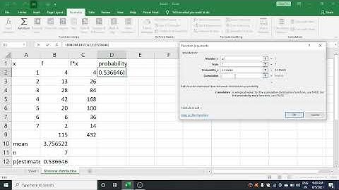 Fitting of Binomial distribution using MS Excel