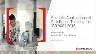 Real Life Applications of Risk Based Thinking for ISO 9001