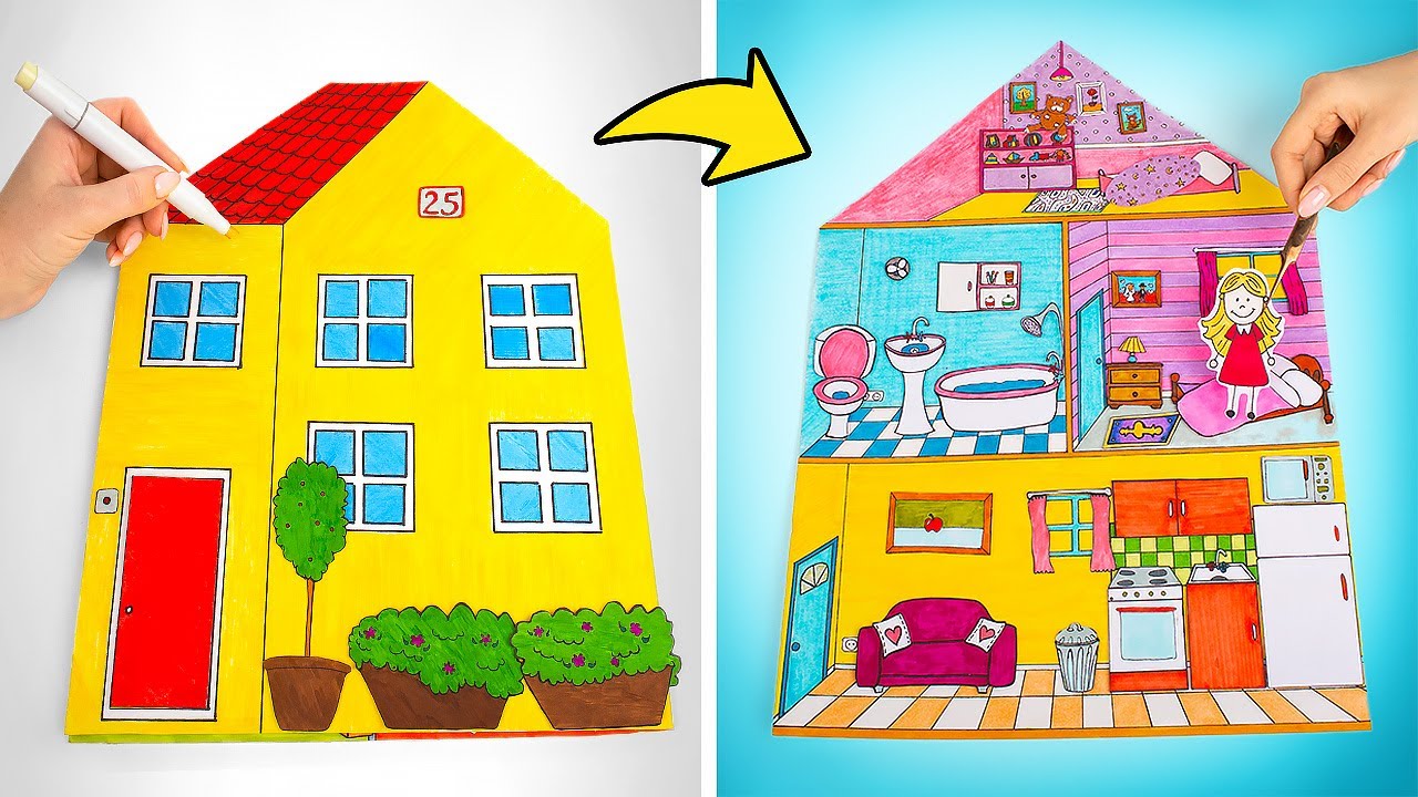 jogos de boneca de papel: faça você mesmo vestir a casa dos sonhos