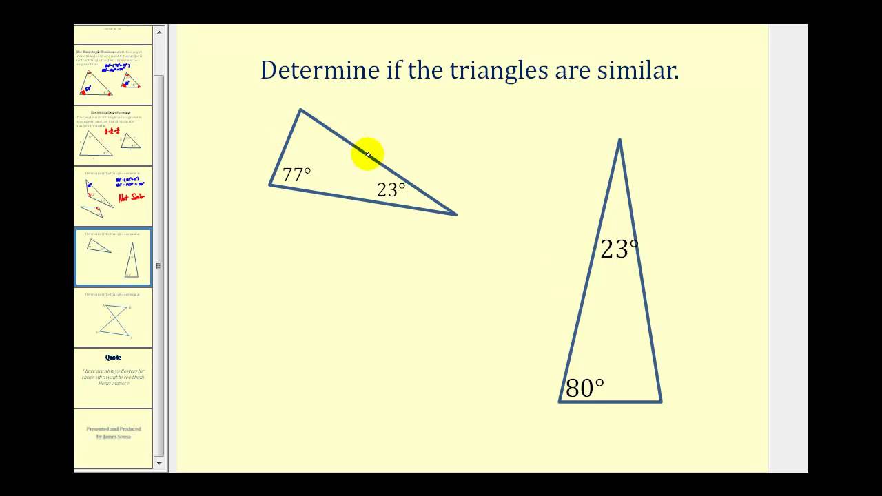 Similar Triangles Using Angle-Angle - YouTube