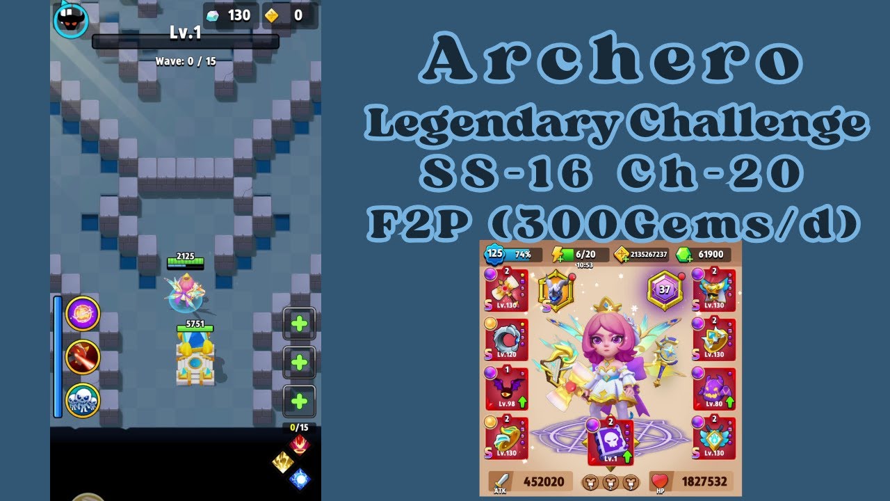 Archero Tower SS16 Ch20 F2P