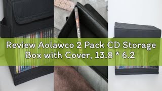 Review Aolawco 2 Pack CD Storage Box with Cover, 13.8 * 6.2 * 5.5 In Side Visual CD Case, 2 Pack CD