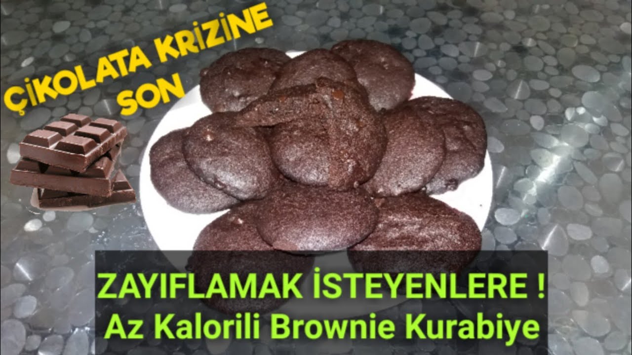 ŞEKERSİZ AZ KALORİLİ BROWNİE KURABİYE / DİYET KURABİYE / ÇİKOLATA
