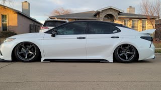 Bagged Camry With 370z Nismo wheels and 326 Wing!