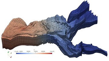 Poroelastic problem solution (Biot equations) on the Norne oil field