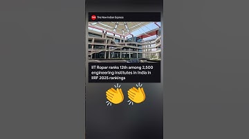 IIT Ropar is now ranked 12 in India! 🙌 #iit #jee #iitjee #iitropar #engineering #india #tech #modi