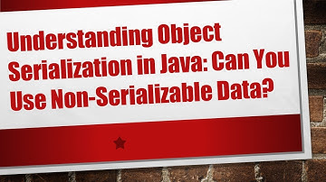 Understanding Object Serialization in Java: Can You Use Non-Serializable Data?
