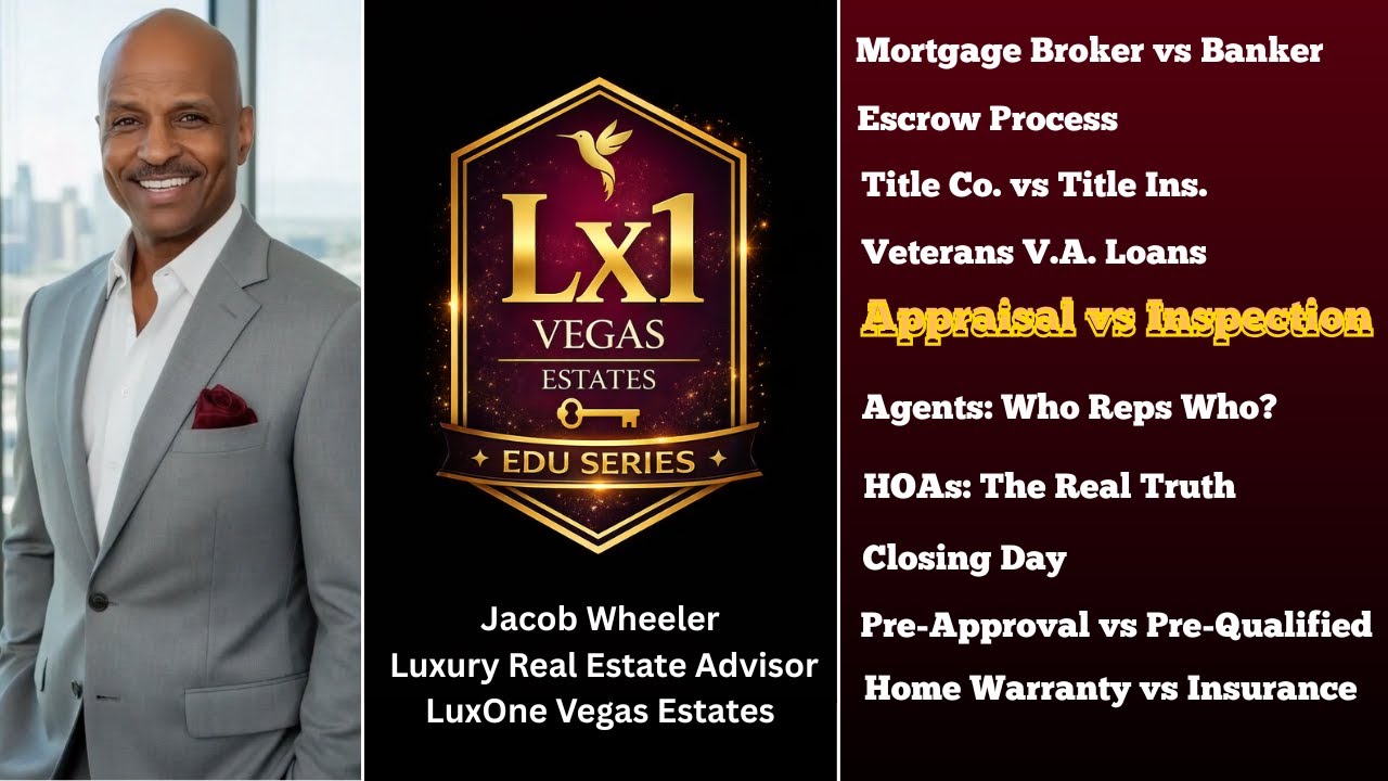 Lx1 EduSeries #5 | Appraisal vs Home Inspection | What Buyers Should Know