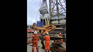 Crane Landing Anchor On Deck
