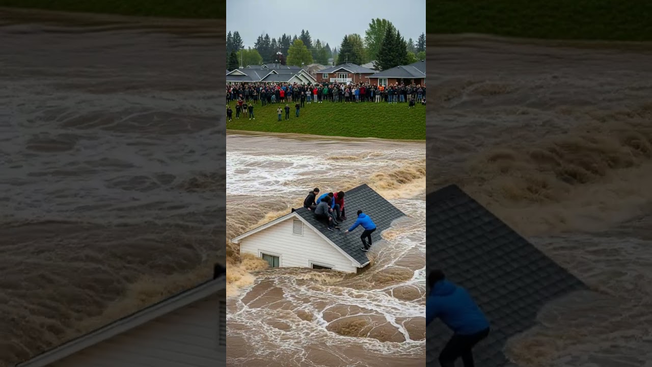 House gets stuck in Massive Flash Flood. Watch the incredible rescue 