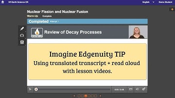 Imagine Edgenuity TIP - Using a Translated Video Transcript + Read Aloud Tool for Lesson Videos