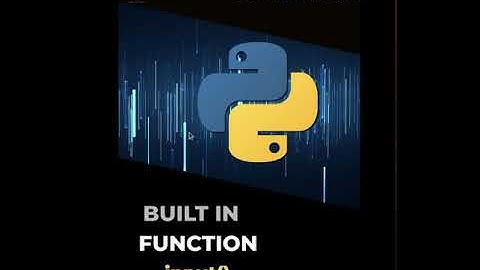 Python inbuilt(predefined) functions #33 - input()