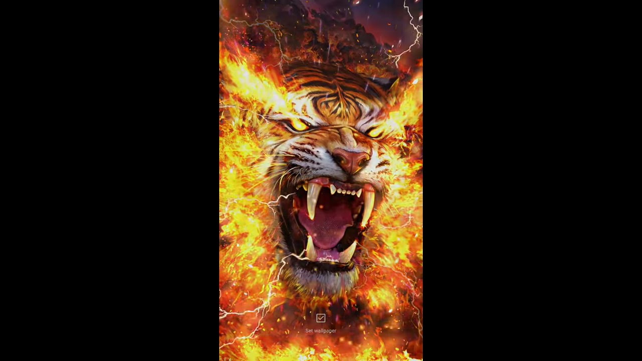 angry Tiger on fire art Poster by MK studio  Displate