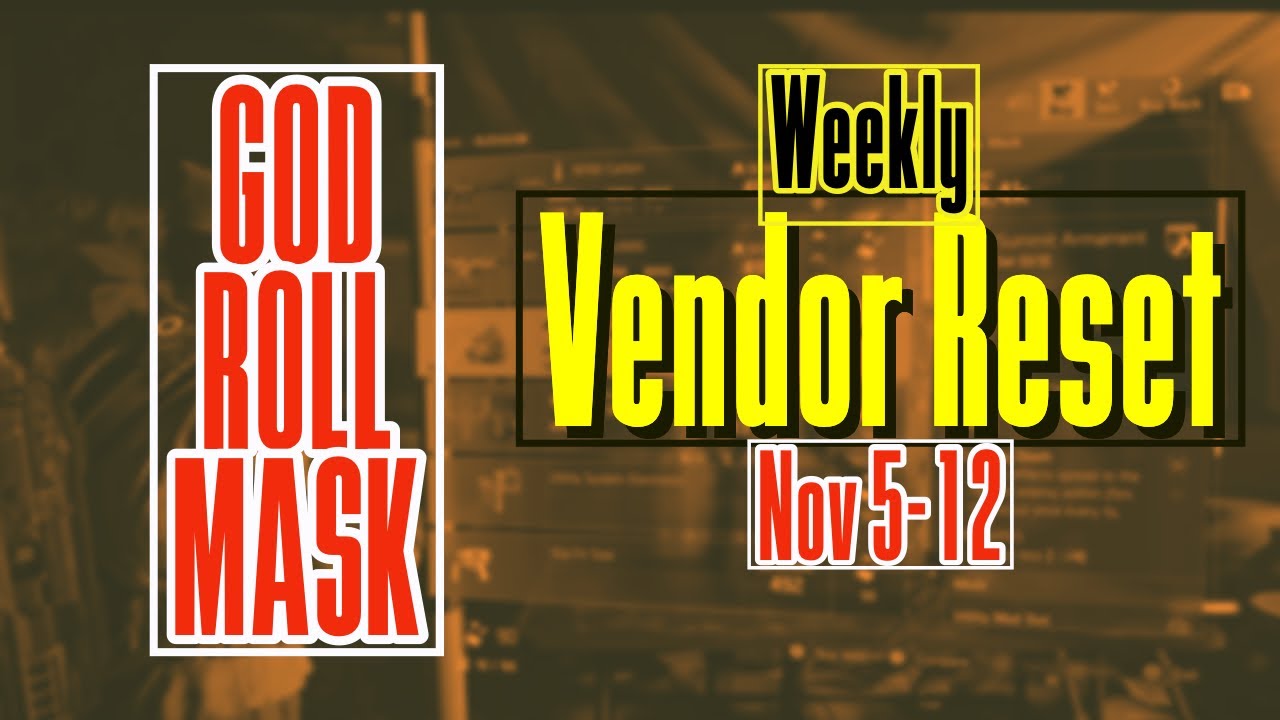 The Division 2  | God Roll Gears| Weekly Vendor Reset | TU6 | NOV 5 -12