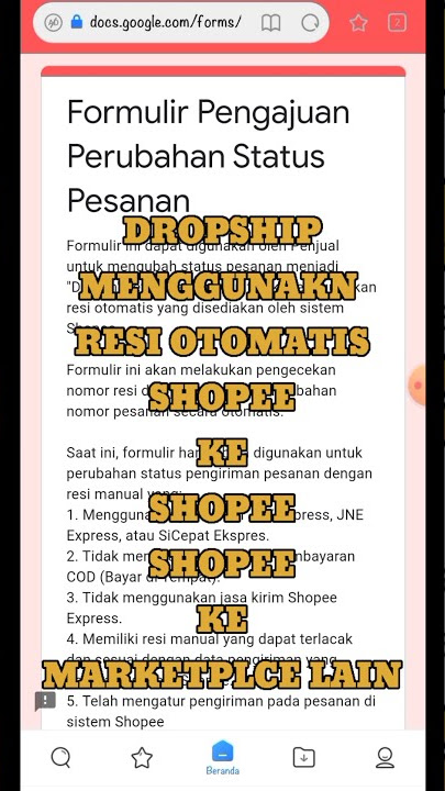 DROPSHIP MENGGUNAKAN RESI OTOMATIS || CARA UBAH JASA KIRIM SHOPEE
