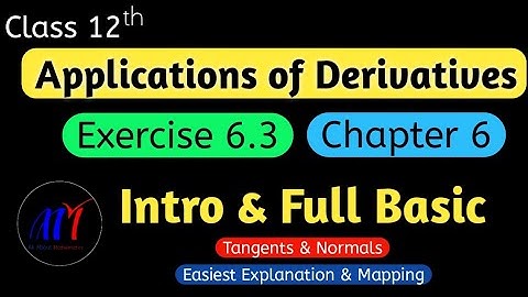 Chapter 6  Exercise 6.3 ( Intro & Full Basic ) Application of Derivatives Class 12 Maths