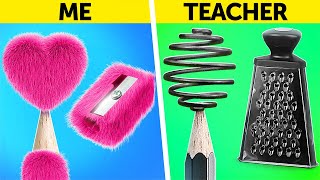FUNNY AND USEFUL SCHOOL HACKS AND TRICKS || Easy Painting \& Drawing Tips By 123 GO!GOLD