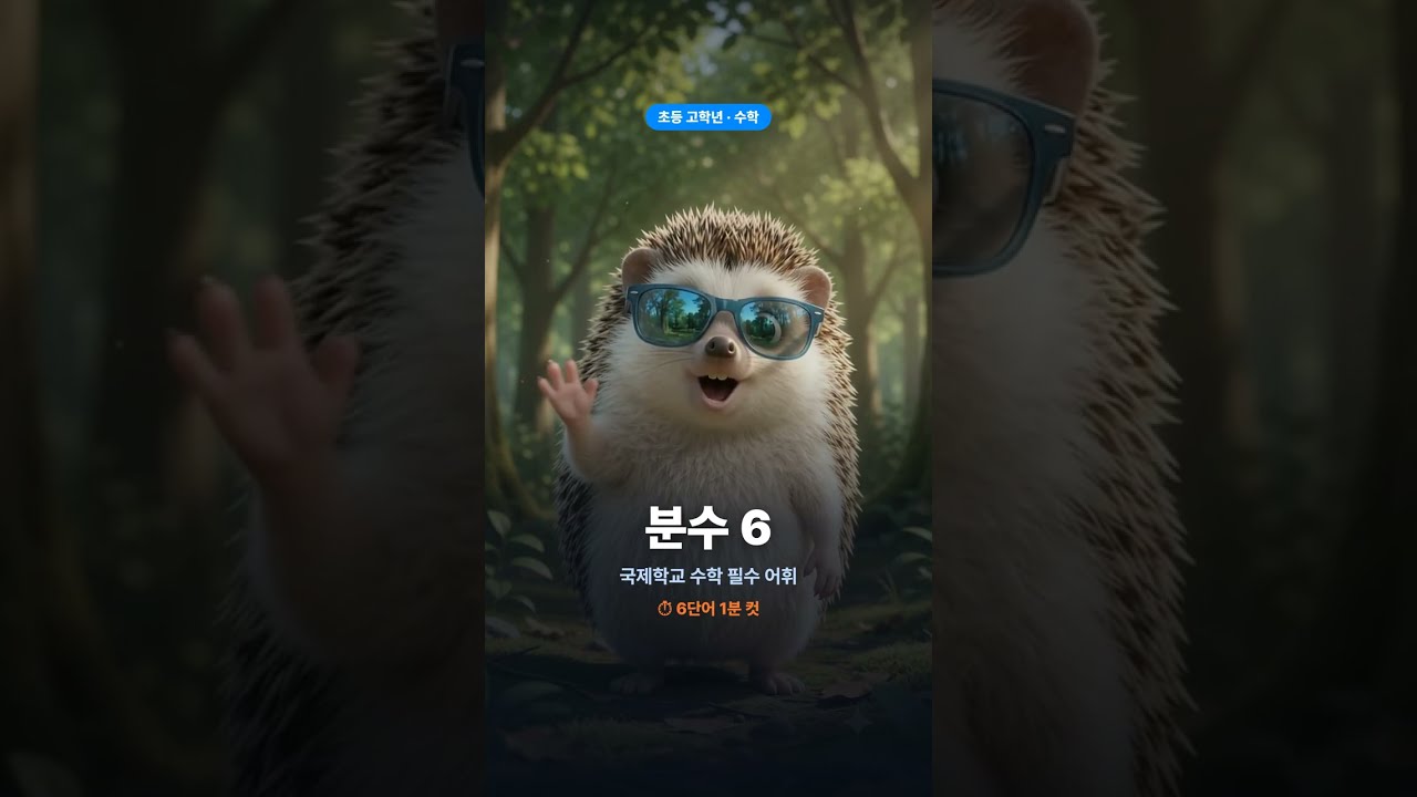 고도치와 함께 배워보는 국제학교 어휘 - 초등고학년 수학 분수 6번