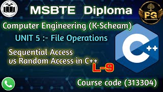 Lecture 9 | Sequential Access vs Random Access in C++ | File Handling | OOP Unit 5 | MSBTE