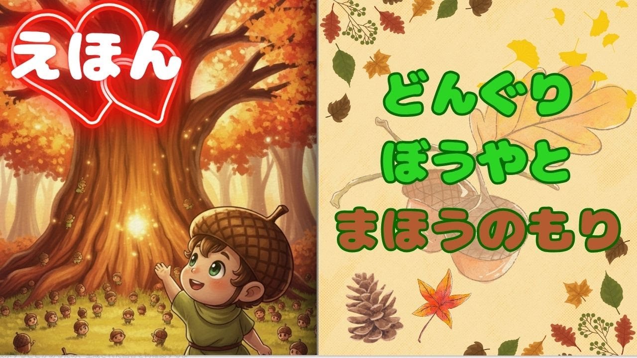【秋の絵本　読み聞かせ】どんぐりぼうやとまほうのもり🍁