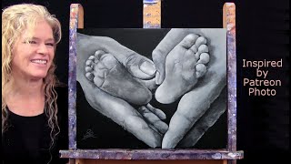 BABY FEETLearn How to Draw and Paint with AcrylicsEasy Beginner Paint and Sip at Home Tutorial