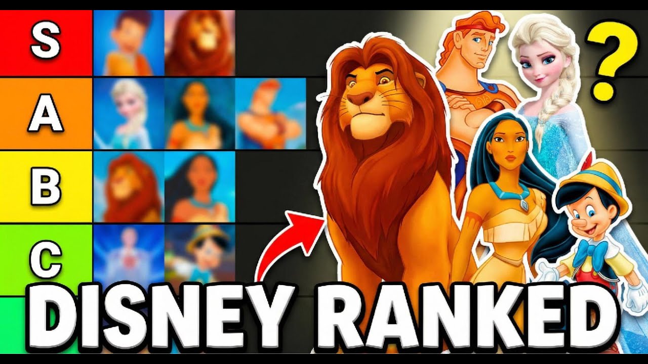 Tier ranking Disney movies