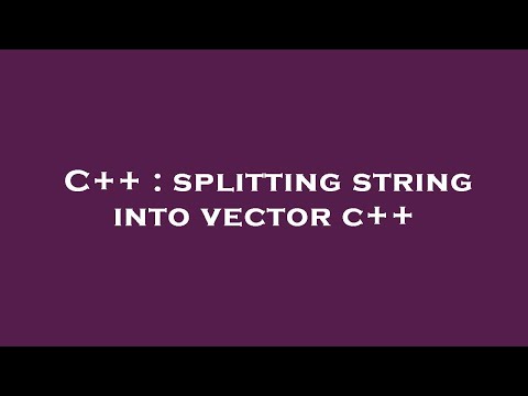 C++ : splitting string into vector c++