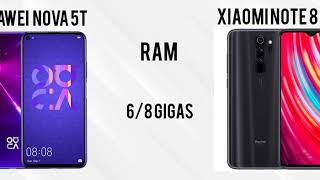 Huawei Nova 5t vs Xiaomi redmi note 8 pro. enfrentamiento entre estos dos gama media