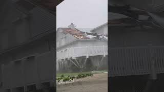 Roof Tearing Off during a Hurricane