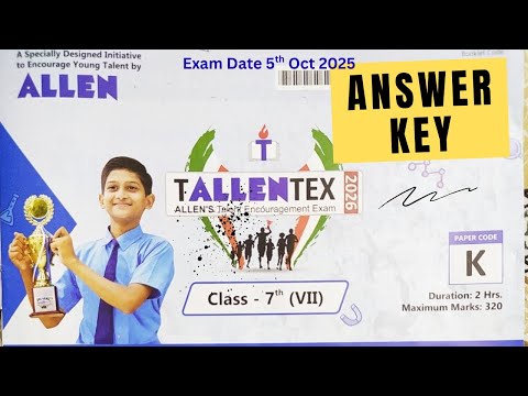 Tallentex Class 7 paper — solved with answer key