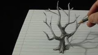 3D Old Tree Drawing Drawing Special Phulwari Sharif