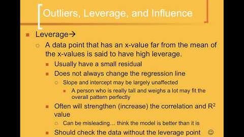 Chapter 9 - outliers, leverage and influential points