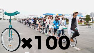 100輪車作ってみた  One hundred‐wheeled vehicle