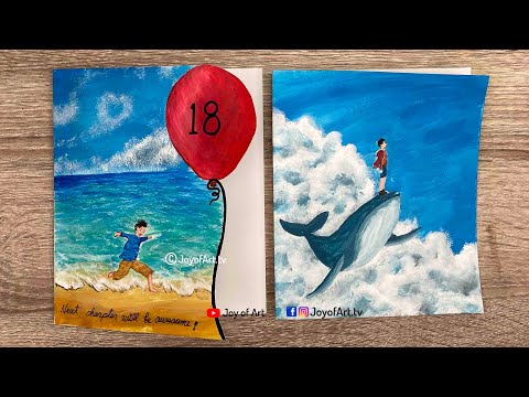 18th Birthday Card | Acrylic Painting | Joy of Art #474
