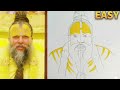 Premanand Ji Maharaj Drawing Easy (Outline Drawing) 